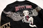 画像3: THE BRAVEMAN / BETTY BOOP コラボ   ベティー 刺繍 長袖Tシャツ BBB-2443 ブラック (3)