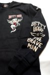 画像4: THE BRAVEMAN / BETTY BOOP コラボ   ベティー 刺繍 長袖Tシャツ BBB-2443 ブラック (4)