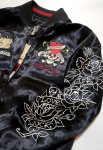 画像9: BETTY BOOP / Ed Hardy  コラボ  リバーシブルスカジャン  総刺繍  BED-2401 ブラック/ ブラック×ワイン (9)