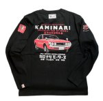 画像1: カミナリ KAMINARI [ だるま ] KMLT-229 ロングスリーブTシャツ ブラック (1)