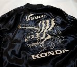 画像9: vanson / HONDA リバーシブルスカジャン 総刺繍  HRV-2416 トリコロール／ブラック (9)