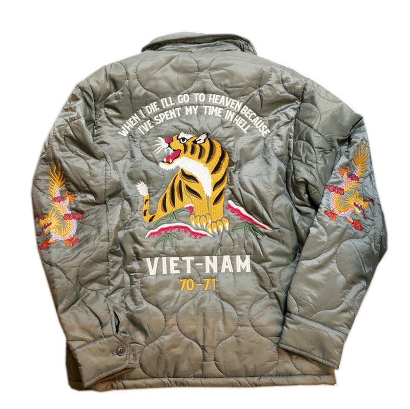 画像1: HOUSTON (ヒューストン） キルティング ベトナム ジャケット    [ Tiger ]  51379 F0LIAGE (1)