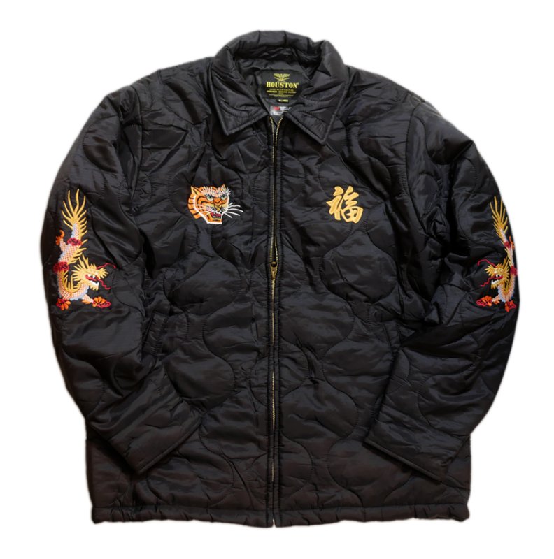 画像2: 再入荷 HOUSTON (ヒューストン） キルティング ベトナム ジャケット    [ Tiger ]  51379 ブラック (2)