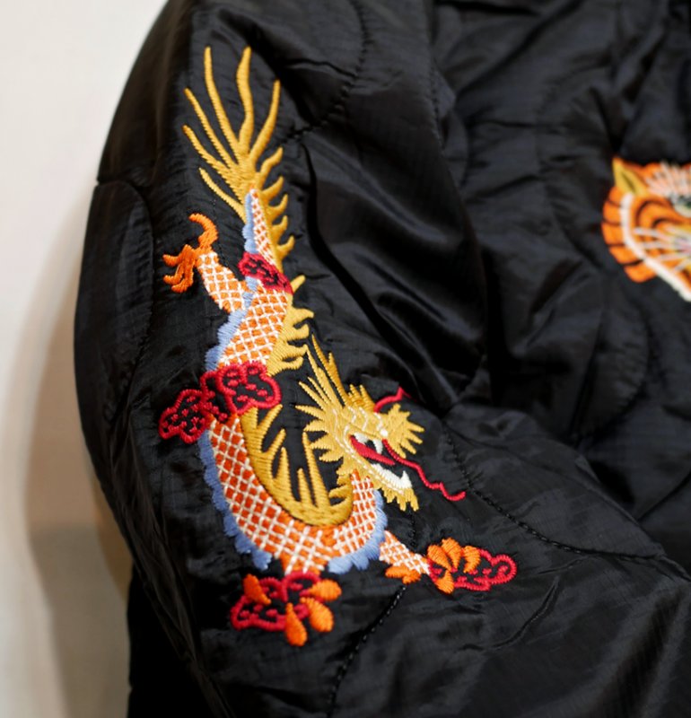 画像6: 再入荷 HOUSTON (ヒューストン） キルティング ベトナム ジャケット    [ Tiger ]  51379 ブラック (6)