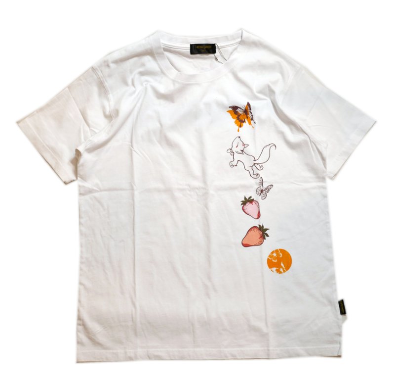 画像13: 今昔 ( KON-JAKU )   [ 苺の香り ]  プリント 刺繍 Tシャツ　KJ-29184  (13)