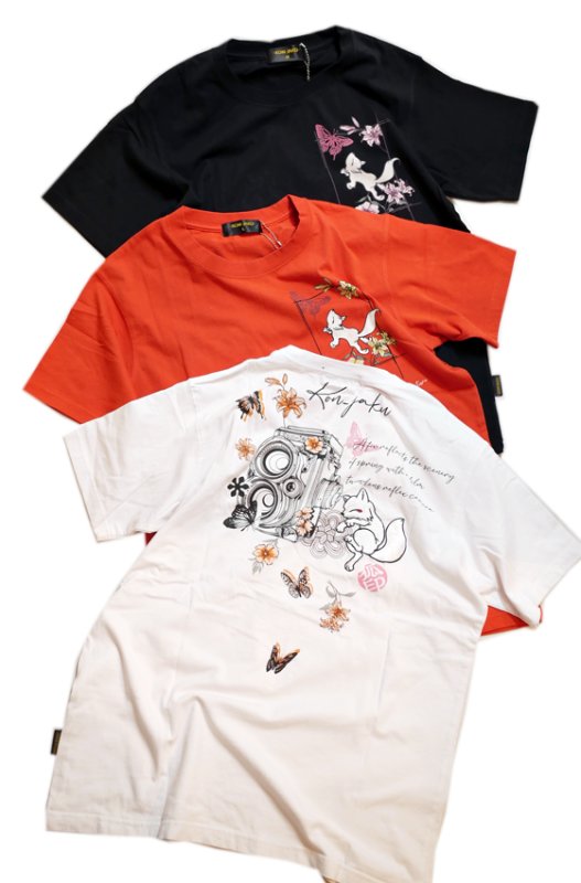 画像1: 今昔 ( KON-JAKU )   [ クラシカルな二眼レフカメラ ]  プリント 刺繍 Tシャツ　KJ-29183 (1)
