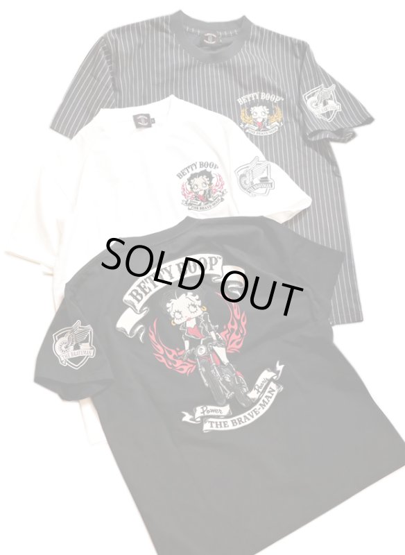 画像1: THE BRAVEMAN / Bettyboop コラボ  刺繍  プリント Tシャツ  BBB-2510  (1)