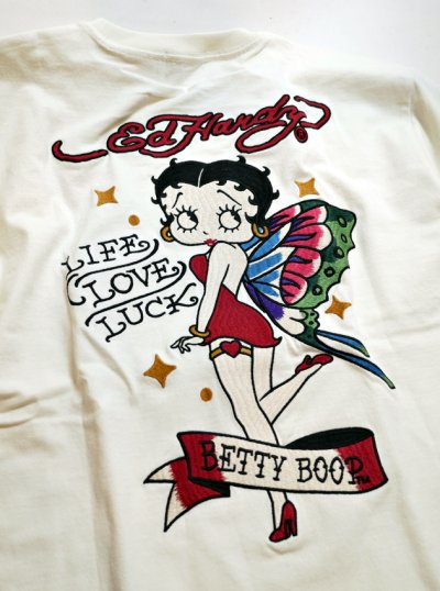 画像3: THE BRAVEMAN [ Bettyboop / Ed Hardy コラボ ]  刺繍  プリント Tシャツ  BED-2504