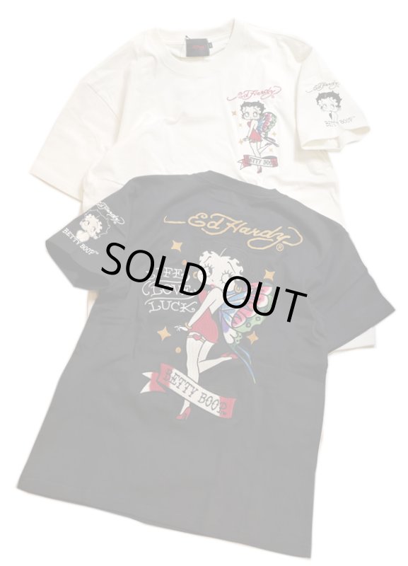 画像1: THE BRAVEMAN [ Bettyboop / Ed Hardy コラボ ]  刺繍  プリント Tシャツ  BED-2504 (1)