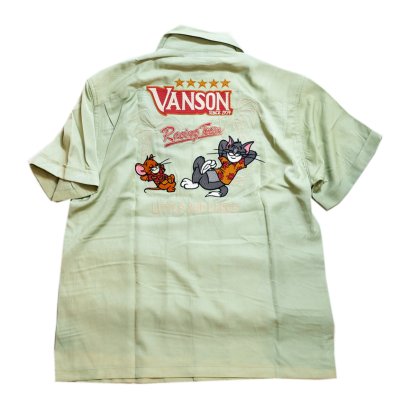 画像1: vanson / トムとジェリー  刺繍  ボーリングシャツ  TJV-2520 