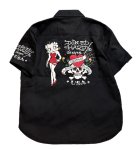 画像1:  Bettyboop / Ed Hardy コラボ   刺繍  ワークシャツ  BED-2505 (1)