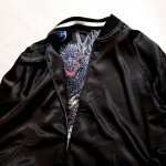 画像7: TEN-STRIKE ゴジラコラボ [ ゴジラ1.0 ]  刺繍 リバーシブルスカジャン  GZSJ-103 ブラック／ネイビー (7)