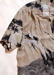 画像3:  HOUSTON (ヒューストン） ALOHA SHIRT ( 伊藤若冲 白鶴図 ) MADE IN JAPAN  41185 グレー （日本製） (3)