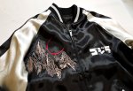 画像5: TEN-STRIKE ゴジラコラボ [ ゴジラ ]  刺繍 リバーシブルスカジャン  GZSJ-101 ブラック／ベージュ (5)