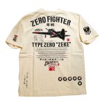 画像1: 粋狂   [ ZERO FIGTER ]　抜染プリント Tシャツ SYT-215 オフホワイト (1)
