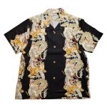 画像1:  HOUSTON (ヒューストン） ALOHA SHIRT ( 龍虎  )  41196  ブラック (1)