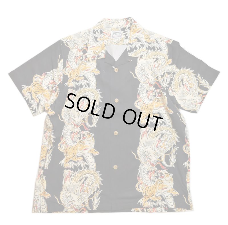 画像1:  HOUSTON (ヒューストン） ALOHA SHIRT ( 龍虎  )  41196  ブラック (1)