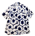 画像1:  HOUSTON (ヒューストン） ALOHA SHIRT ( 絞り染プリント ) レーヨンウール MADE IN JAPAN  41249 オフホワイト （日本製） (1)