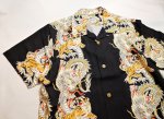 画像4:  HOUSTON (ヒューストン） ALOHA SHIRT ( 龍虎  )  41196  ブラック (4)