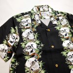画像2:  HOUSTON (ヒューストン） ALOHA SHIRT ( 骸骨  )  41201  ブラック (2)