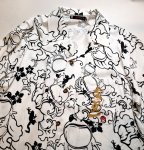 画像3: 参丸一（サンマルイチ）[ 唐草シャツ 蛙を添えて  ] アロハシャツ AL-30624 ホワイト (3)
