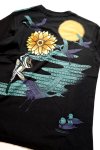 画像3: 参丸一 (サンマルイチ）[ ひまわりに乗って]　プリント 刺繍 Ｔシャツ SM-30619 ブラック (3)