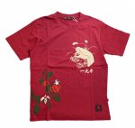 画像2: 参丸一 (サンマルイチ）[ 参丸一 縁故会 ]　プリント 刺繍 Ｔシャツ SM-30819 ワイン (2)