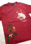 画像5: 参丸一 (サンマルイチ）[ 参丸一 縁故会 ]　プリント 刺繍 Ｔシャツ SM-30819 ワイン (5)