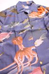 画像3:  HOUSTON (ヒューストン） ALOHA SHIRT [ 伊藤若冲 魚尽くし ]コットンレーヨン MADE IN JAPAN  41170 ブルー （日本製） (3)