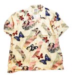 画像1:  HOUSTON (ヒューストン） ALOHA SHIRT (  蝶  )  41199 アイボリー (1)
