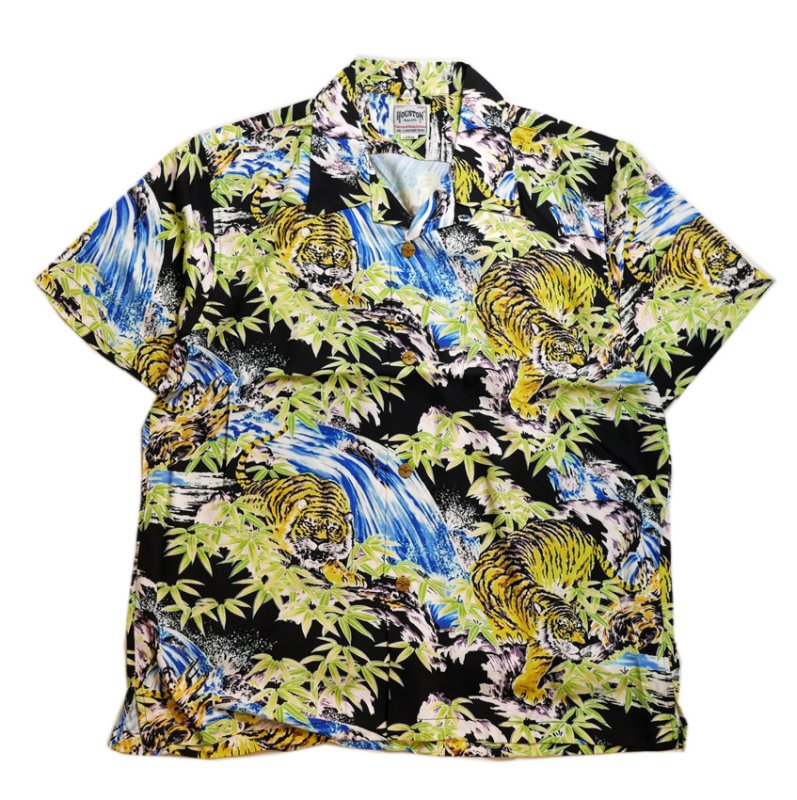 画像1:  HOUSTON (ヒューストン） ALOHA SHIRT (  虎  )  41198 ブラック (1)
