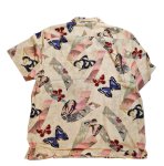 画像2:  HOUSTON (ヒューストン） ALOHA SHIRT (  蝶  )  41199 アイボリー (2)