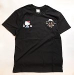 画像2: TEN-STRIKE  [ ハローキティと富士 五重塔 日本地図 ] 総刺繍  スカTシャツ  HKST-502 ブラック (2)
