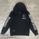 画像2: FLAGSTAFF(フラッグスタッフ)  SNOOPY×Flag Staff PEANUTS MOTORCYCLE パーカー（裏毛）453003 ブラック (2)