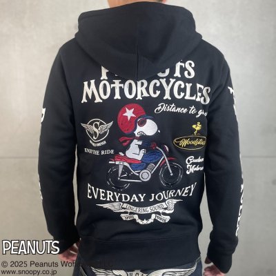 画像1: FLAGSTAFF(フラッグスタッフ)  SNOOPY×Flag Staff PEANUTS MOTORCYCLE パーカー（裏毛）453003 杢グレー