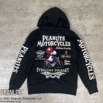 画像1: FLAGSTAFF(フラッグスタッフ)  SNOOPY×Flag Staff PEANUTS MOTORCYCLE パーカー（裏毛）453003 ブラック (1)