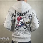 画像1: FLAGSTAFF(フラッグスタッフ)  SNOOPY×Flag Staff PEANUTS MOTORCYCLE パーカー（裏毛）453003 杢グレー (1)