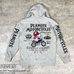 画像3: FLAGSTAFF(フラッグスタッフ)  SNOOPY×Flag Staff PEANUTS MOTORCYCLE パーカー（裏毛）453003 杢グレー (3)