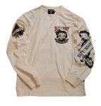画像2: NEVERMIND / BETTY BOOP コラボ   ベティー 刺繍 長袖Tシャツ BBN-2511 ナチュラル (2)