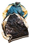 画像1: Japanesque （ジャパネスク） 桜 リバーシブル刺繍スカジャン  JSKJ-522  ブラック×ベージュ / ブルー×ベージュ (1)