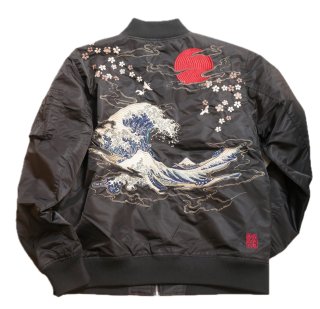 絡繰魂　刺繍ライダースジャケット kuRJK274874-top.jpg