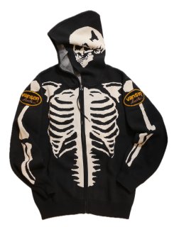 VANSON スカルデザイン ニットジャンパー VANSON (バンソン） X-REY スカルボーンジャガード ニット
