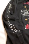 画像6:  Bettyboop / Ed Hardy コラボ  バタフライベティー  刺繍   Tパーカー  BED-2509 ブラック (6)