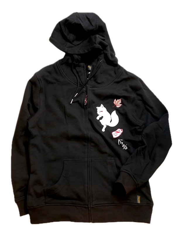 画像2: 今昔 -KON-JAKU-  [ 主役はもらった ] 総刺繡 パーカー KJ-29235 ブラック (2)