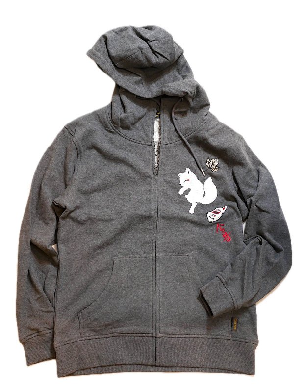 画像2: 今昔 -KON-JAKU-  [ 主役はもらった ] 総刺繡 パーカー KJ-29235 グレー (2)