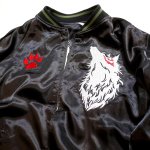 画像7: 今昔 -KON-JAKU- [ 九尾狐 ] 総刺繍 リバーシブルスカジャン  KJ-260078  ブラック×グリーン (7)