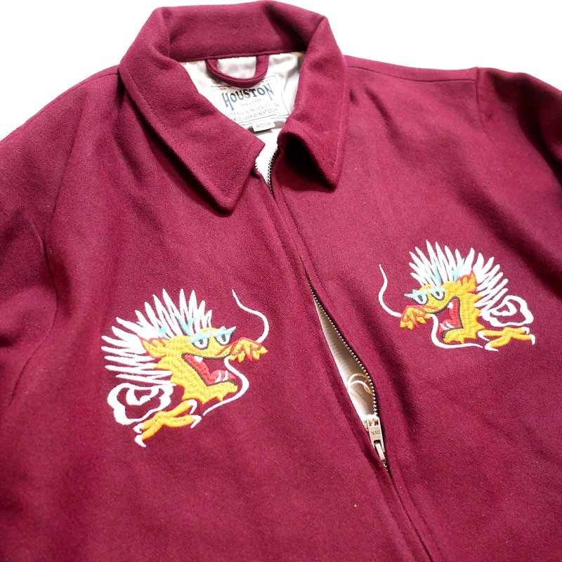 画像4: HOUSTON (ヒューストン） ウールメルトン ツアージャケット  ( DRAGON ) 51549 ワイン (4)