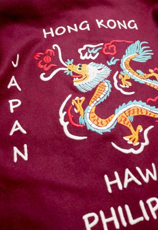 画像5: HOUSTON (ヒューストン） ウールメルトン ツアージャケット  ( DRAGON ) 51549 ワイン (5)