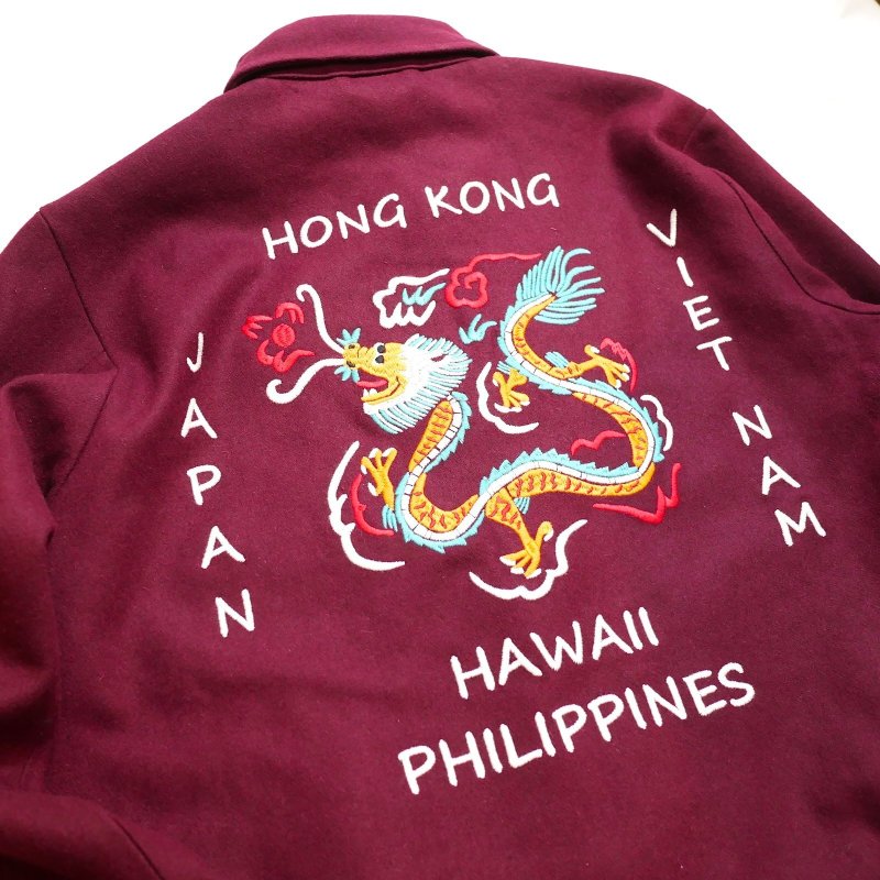 画像3: HOUSTON (ヒューストン） ウールメルトン ツアージャケット  ( DRAGON ) 51549 ワイン (3)