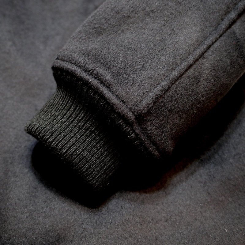 画像5: VANSON (バンソン） メルトンジャケット チェーン刺繍 （VANSONオフシャル商品シリアルNo入り） NVJK-2505 ブラック (5)